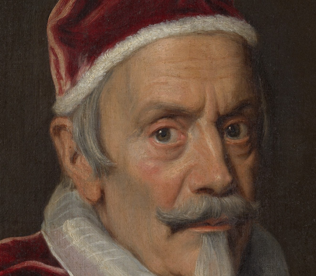 The artist, Gaulli, painted him with great drama.