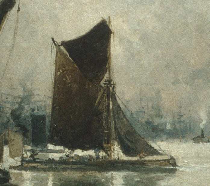 Look at the sails on the central boat.