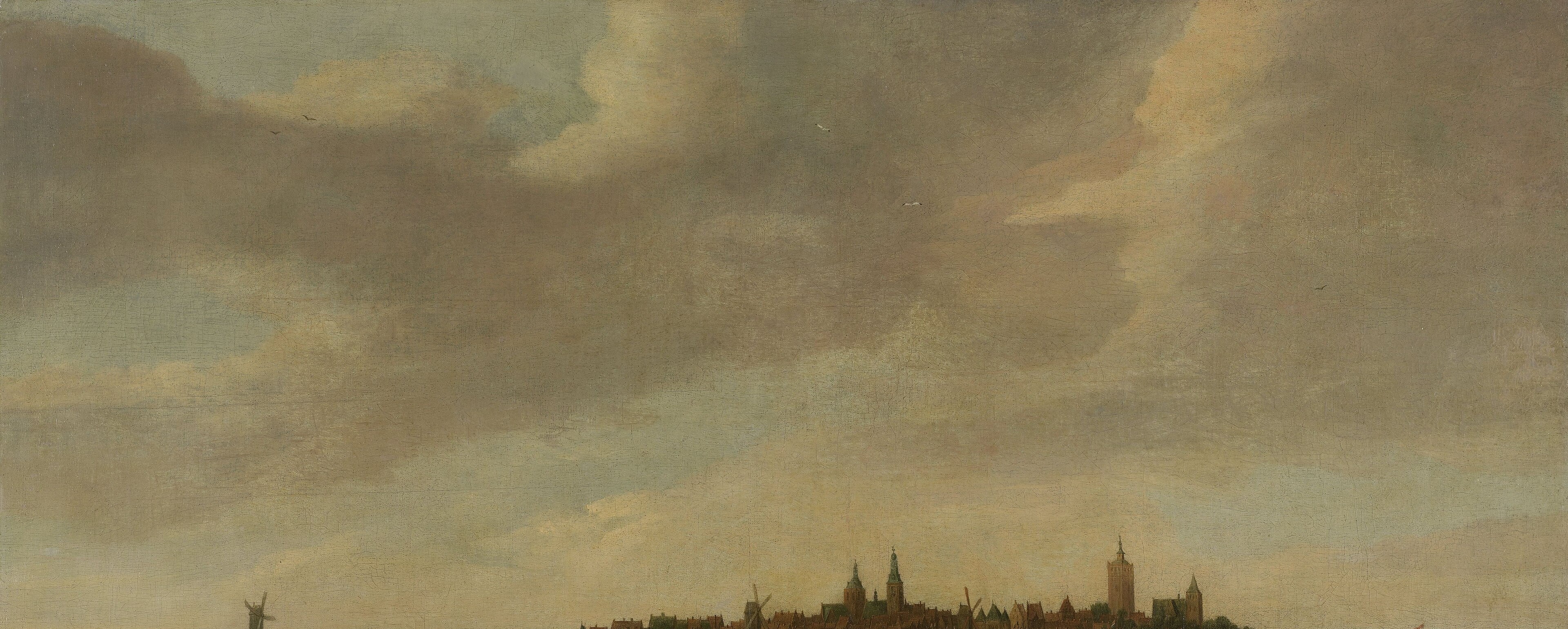 The diffused light and soft clouds create a serene, atmospheric mood, typical of Dutch Golden Age landscapes.