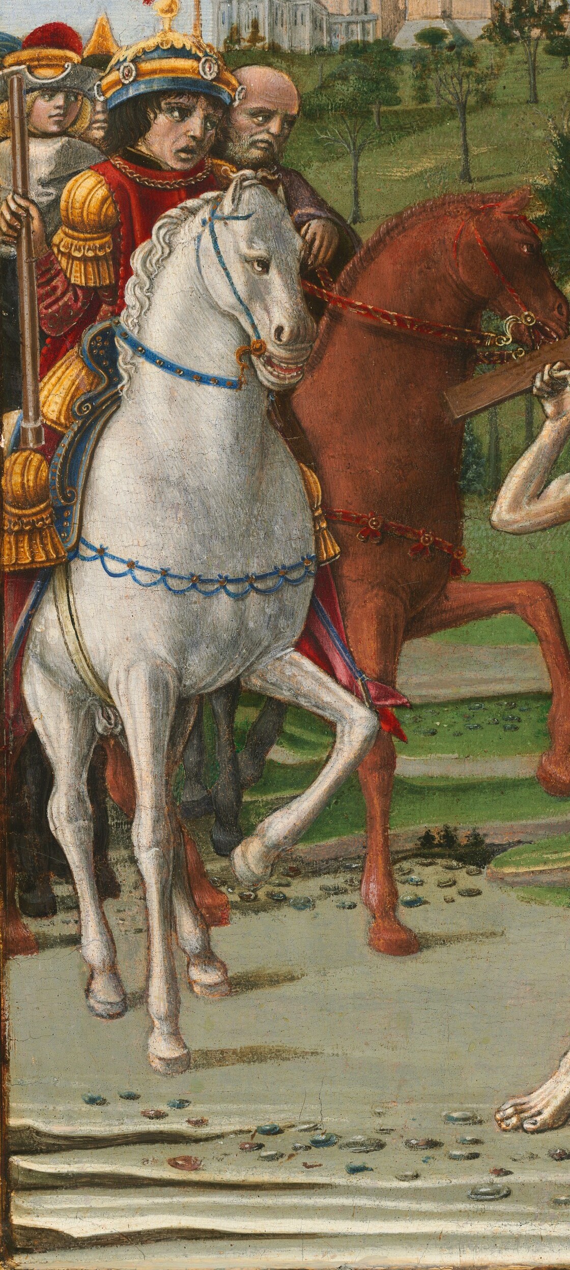 Even the Romans ride in on a virtuoso white horse.