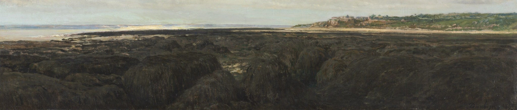 His textured brushstrokes make the foreground rocks almost tactile.