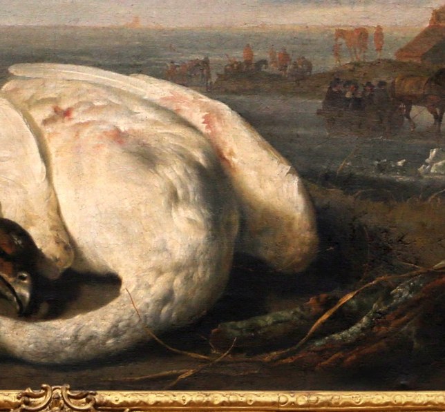 Its large size and prominent placement emphasize the bounty (or brutality) of the hunt.