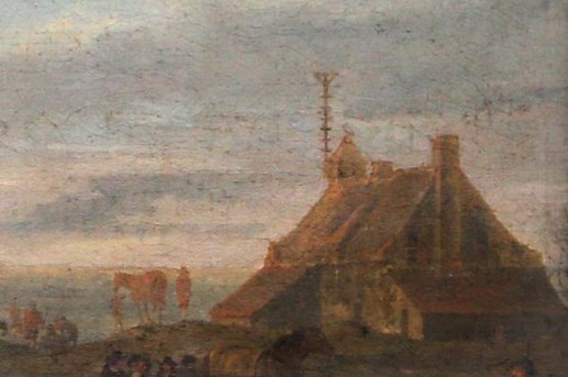 The distant house seems to glow from within.