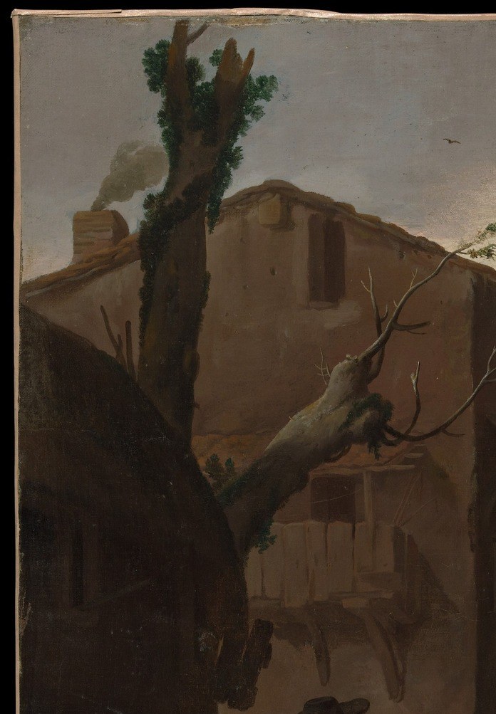 This is where the real painting happens. Not a flat shape: crumbling, pitted stone.