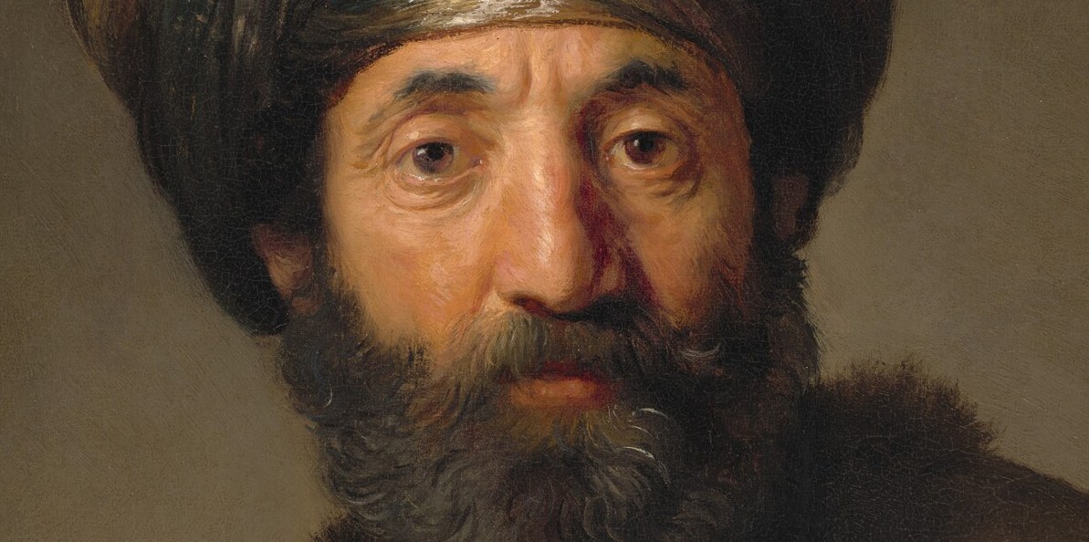 Rembrandt called this a tronie: a study of face and fabric.