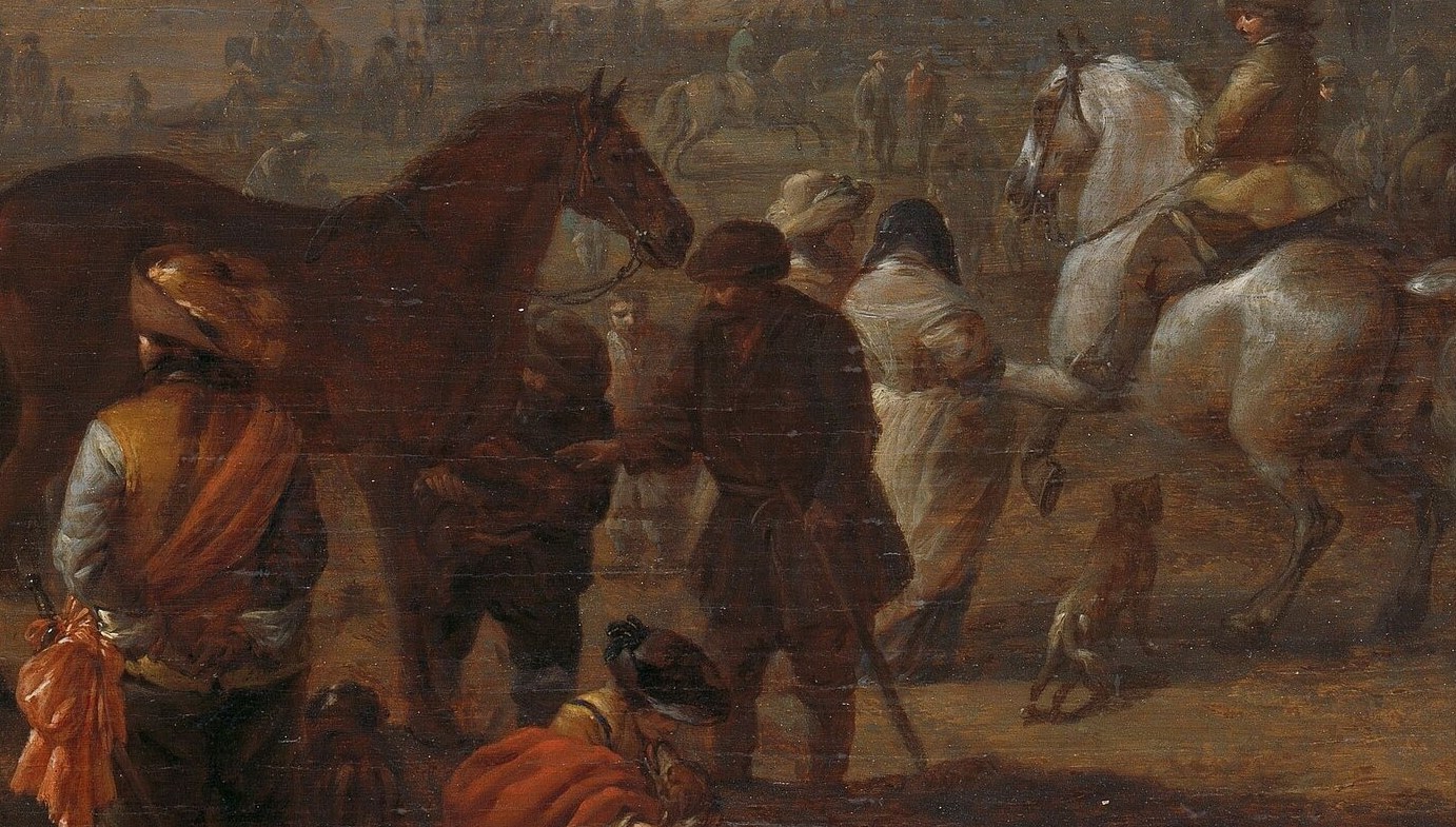 Look at the busy group of soldiers and horses here.