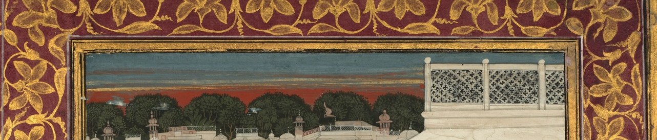 The intricate gold work frames the painting, showcasing the artist's skill and the preciousness of the artwork.