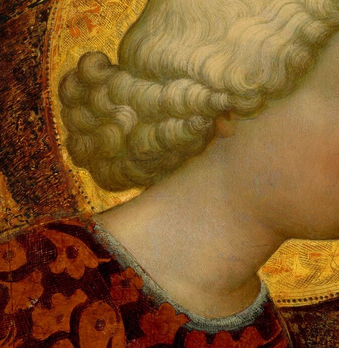 He used tempera paint, in thin, quick-drying layers.