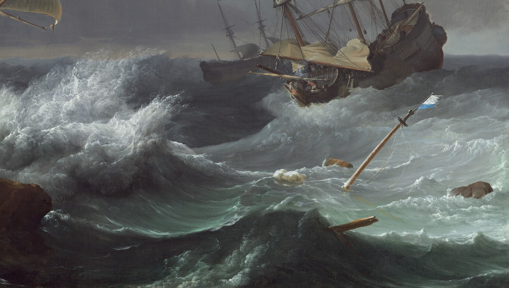He captures the chaotic energy of crashing waves.
