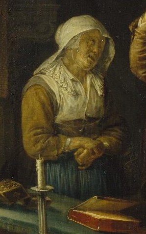 The sick woman sits, awaiting her diagnosis.