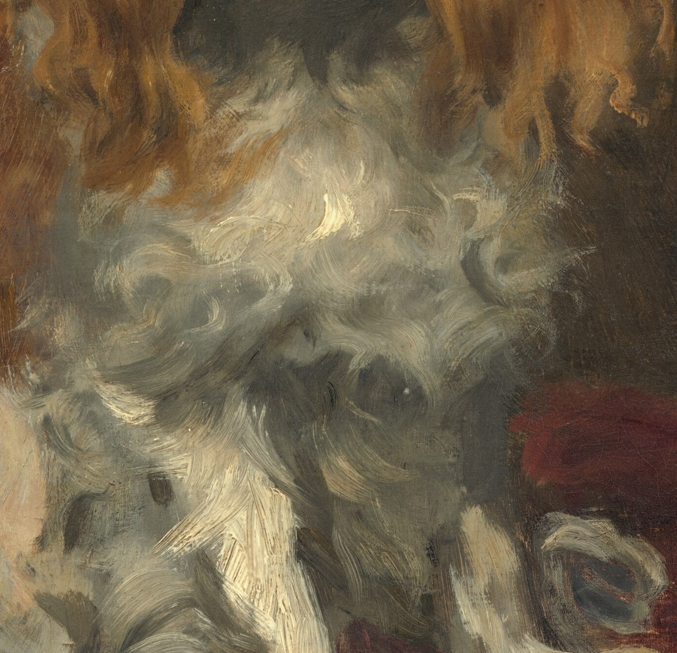 He captures its fur with loose, energetic brushstrokes.
