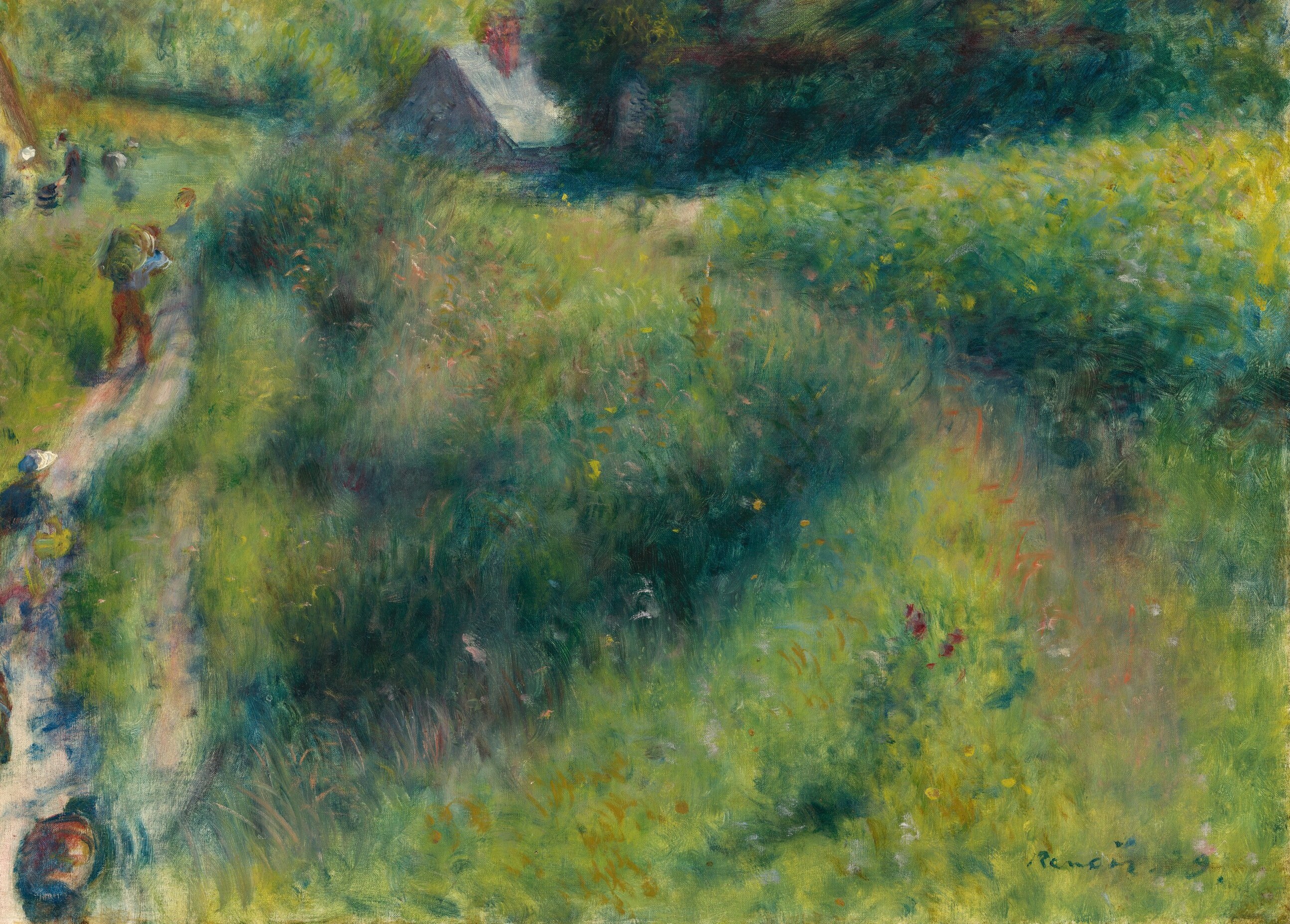 The painter used small, distinct strokes, typical of Impressionism.