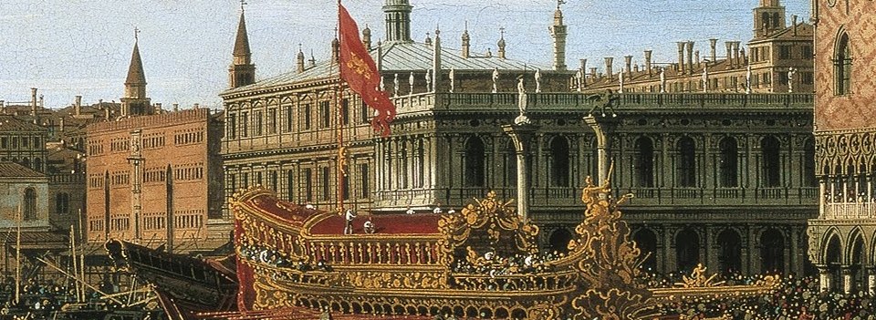 The Bucintoro barge symbolizes dominion over the sea.