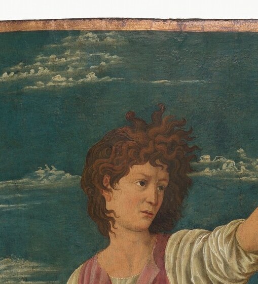 The Renaissance ideal of heroic youth , alert, confident expression signals triumph over fear; Castagno's figural intensity anticipates later Florentine monumentality