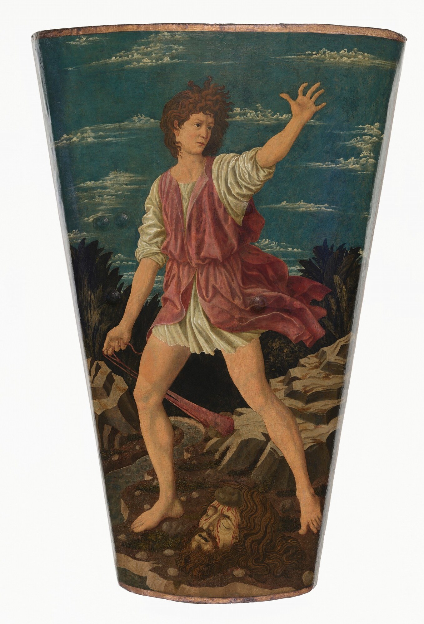 The object IS a weapon , painted for actual martial display, collapsing the boundary between art object and military equipment in a uniquely Renaissance way