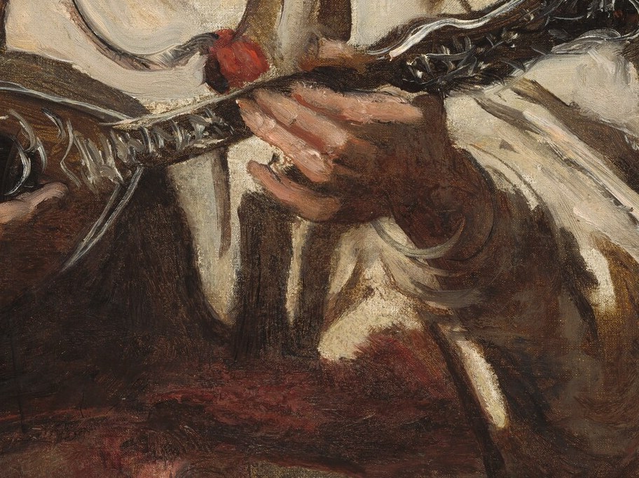 Look at how he painted her hands.