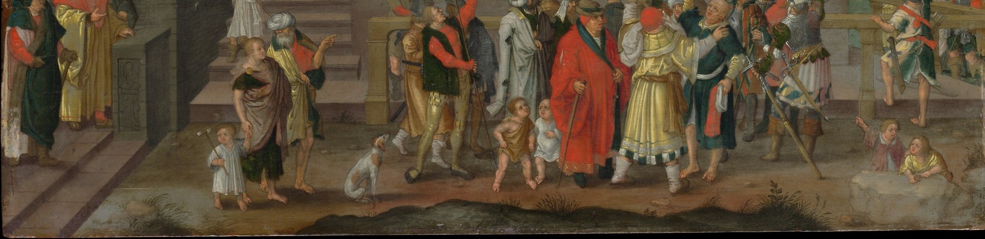 The undifferentiated press of bodies implicates the viewer in the mob; a trick of viewpoint that collapses the distance between then and now.