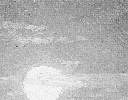The moon, their only light, hangs huge.