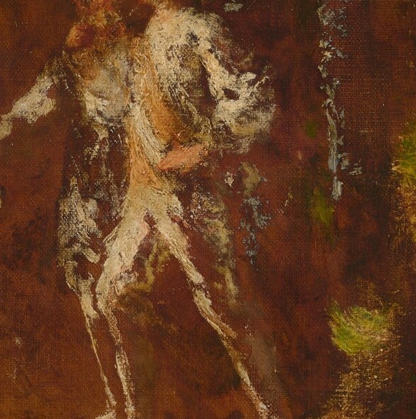 This figure, possibly a musician, adds to the festive atmosphere and suggests the presence of music and dance.