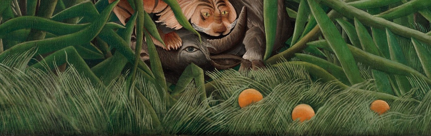 He built this jungle from zoo visits, botanical gardens, and illustrated magazines.