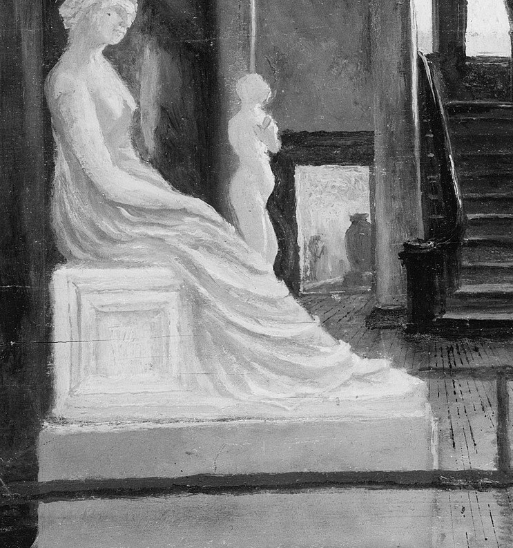 But now, classical sculptures fill the grand hall.