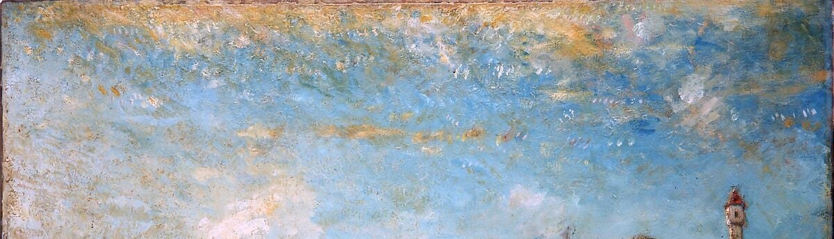 The luminous sky gives the painting an optimistic, expansive register , in Tonalist practice the sky is an emotional key, and Ranger pitches this one at confident civic pride