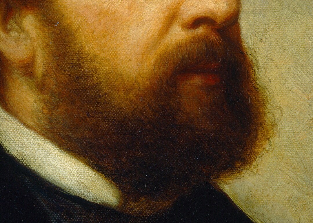 Look how his strong jaw emerges from the beard.