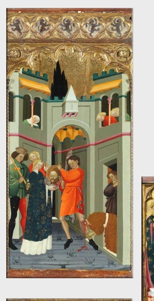 Below, other martyrs meet their violent ends.