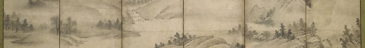 The soft, diffused light creates a serene and contemplative atmosphere, characteristic of sumi-e painting.