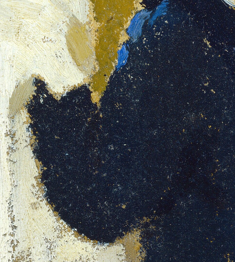 And the white cloth is almost pure paint, dragged dry across the surface.