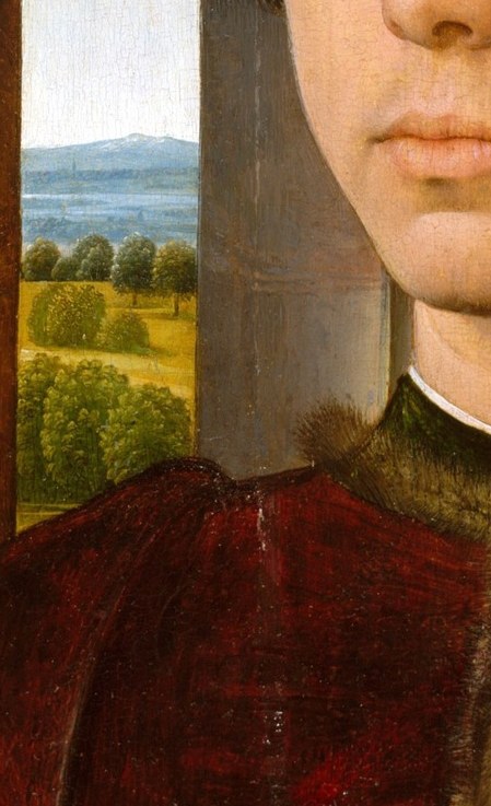 The landscape adds depth and his world.