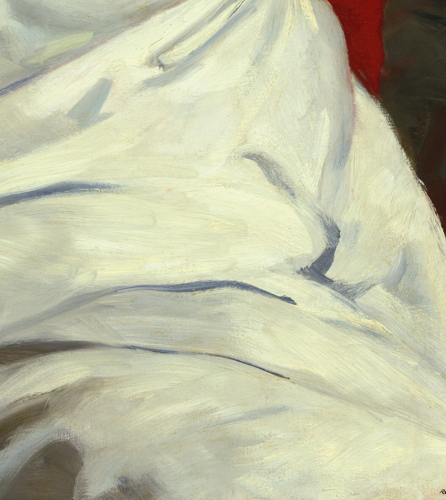 The brushwork here is expressive, capturing the tactile quality of the fabric and the way light plays on its surface.