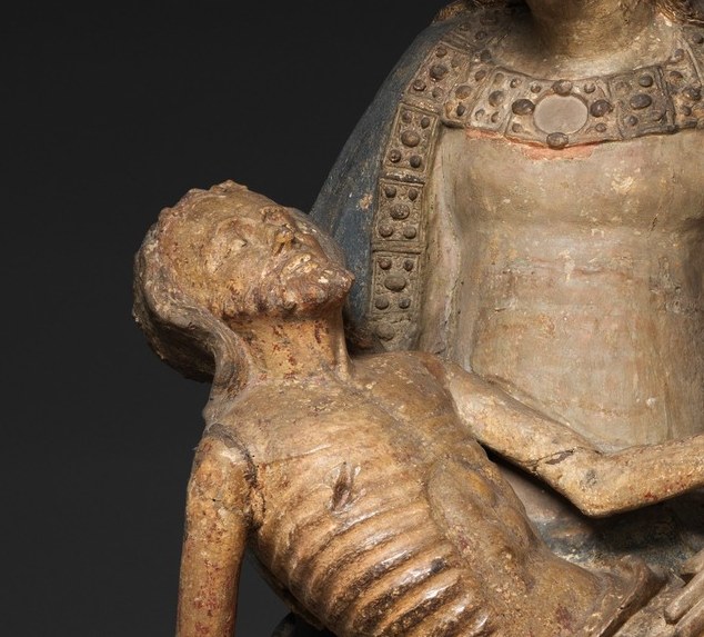 But look at his face. The sculptor gave him perfect peace.