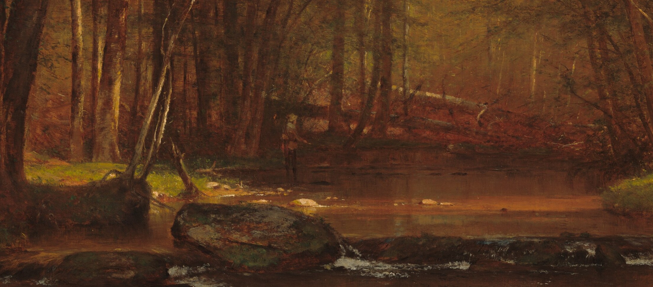 No smoke. No telegraph wires. Just a brook.