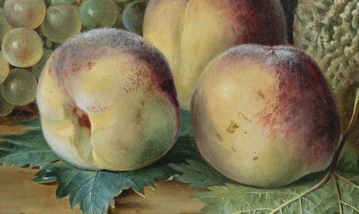 Now, the soft, velvety skin of these ripe peaches.