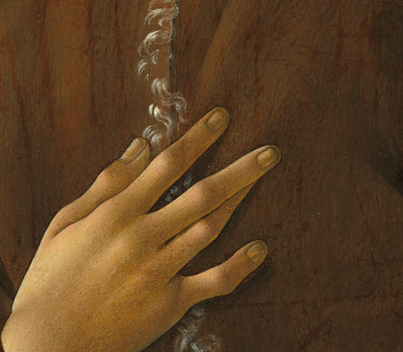 This hand, pressed to his chest, has sparked a century of debate.