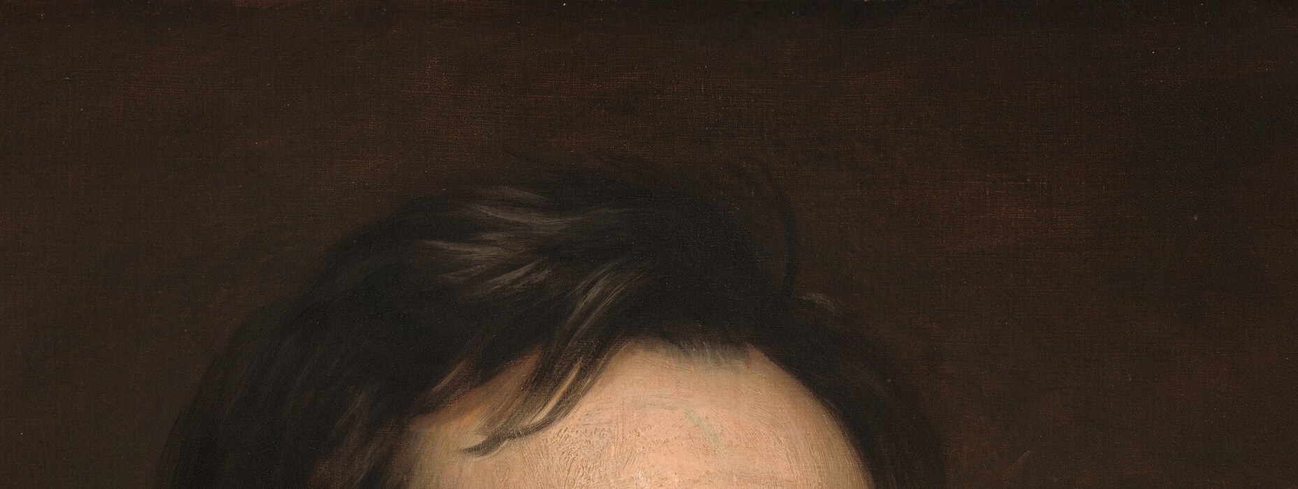 The unkempt hair is the only informal touch in this formal portrait.