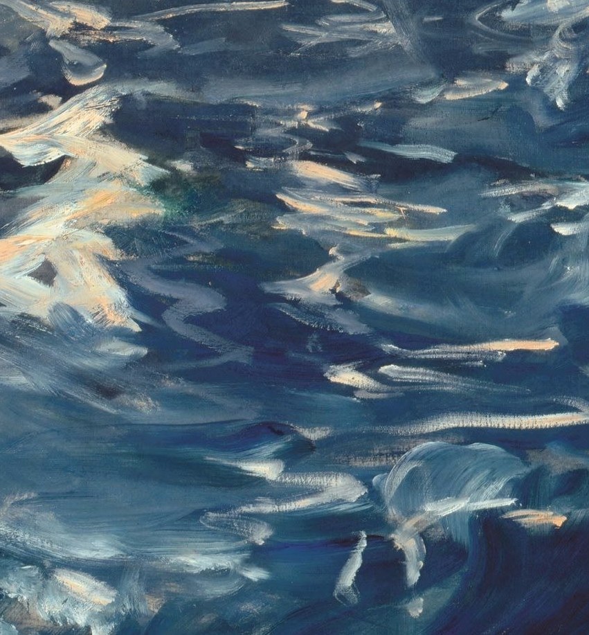 The shimmering light creates a sense of movement and the vastness of the sea, adding a touch of beauty to the escape.