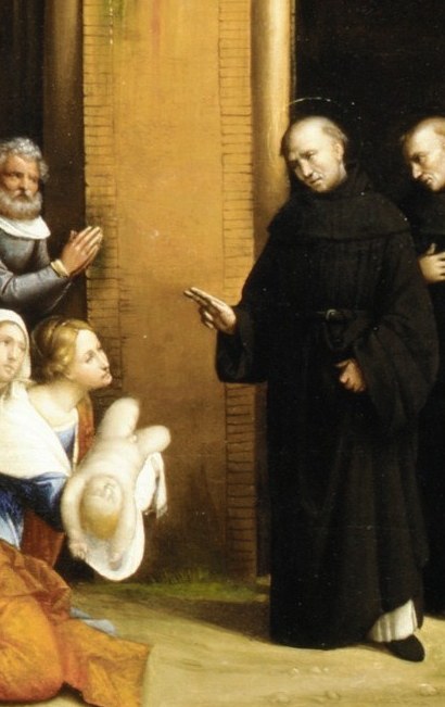 Witnesses in religious narrative paintings often carry the viewer's emotional proxy , his posture and gaze direction will show how the miracle is being received
