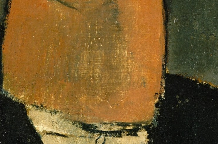 Modigliani's portraits often feature such extreme elongations.