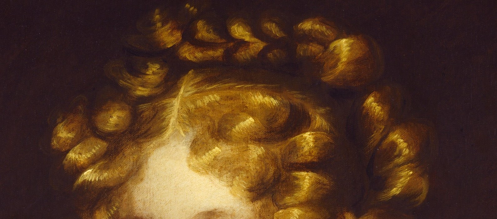 The skin is tightly blended, smooth as porcelain.