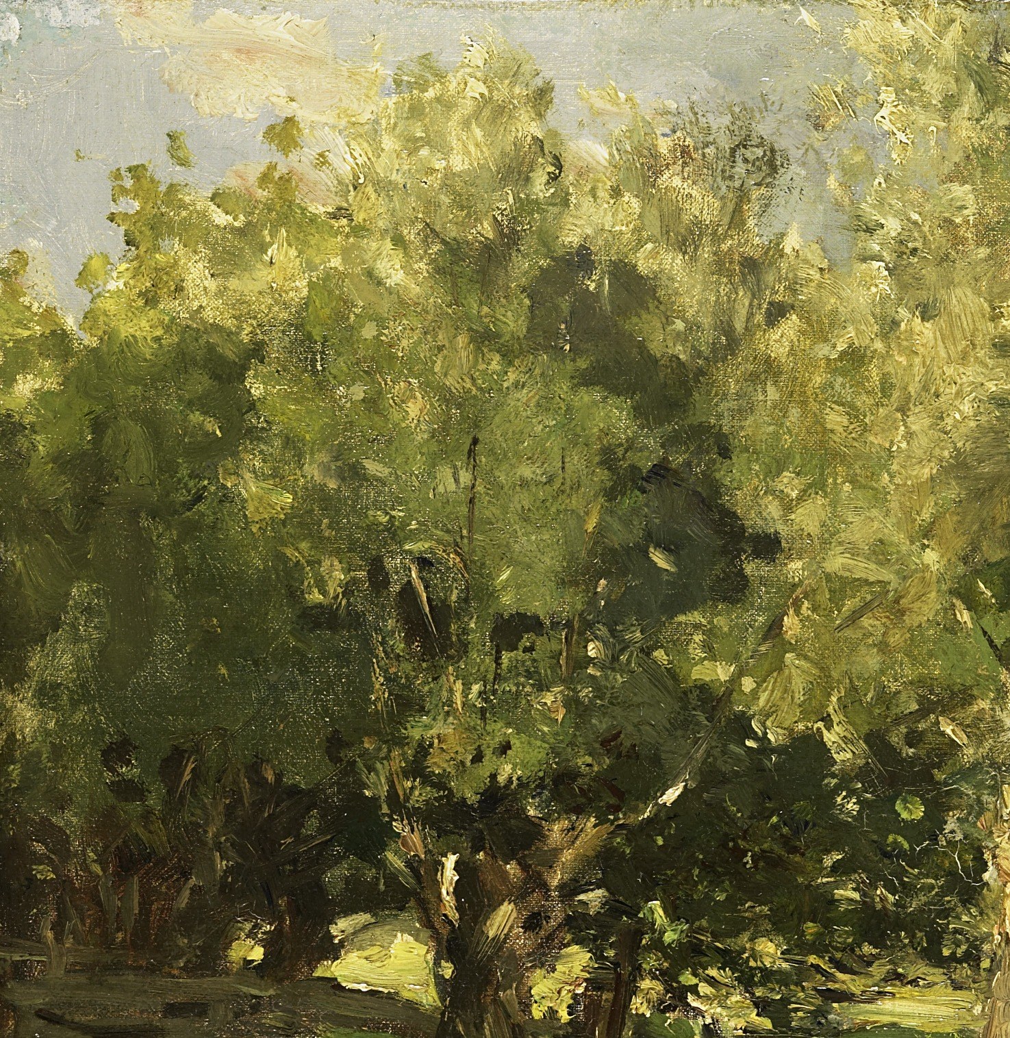 No story, no figures. Just a willow tree and a meadow.