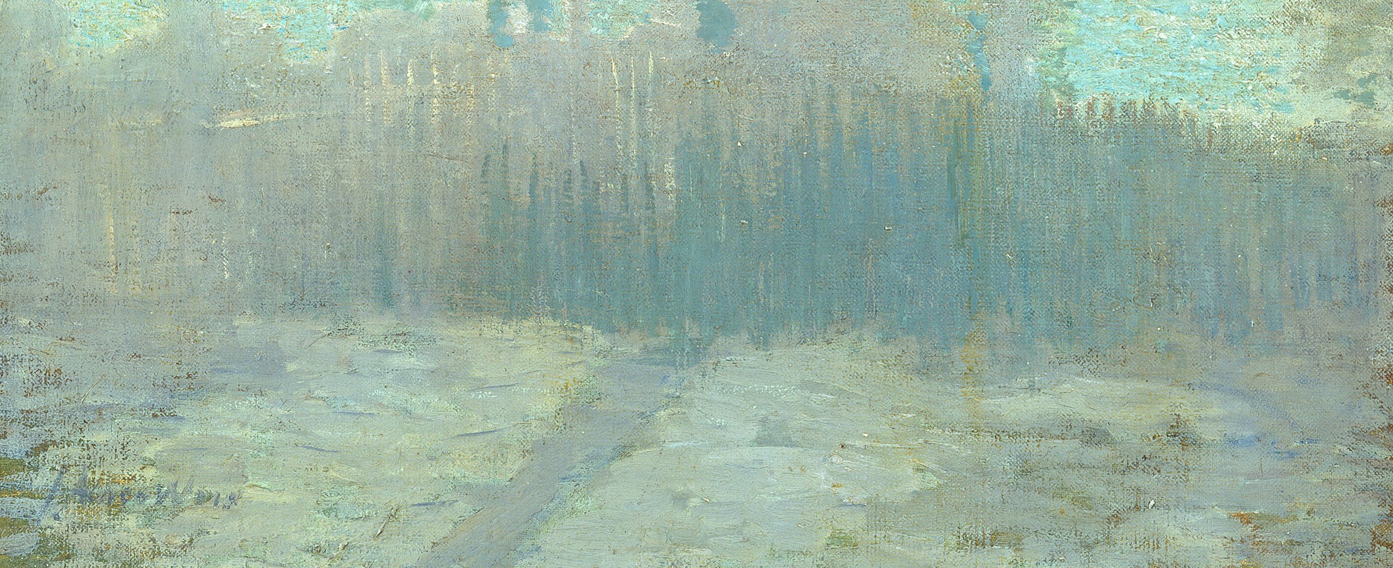Deep blues and grays create a sense of depth and the obscurity of night.