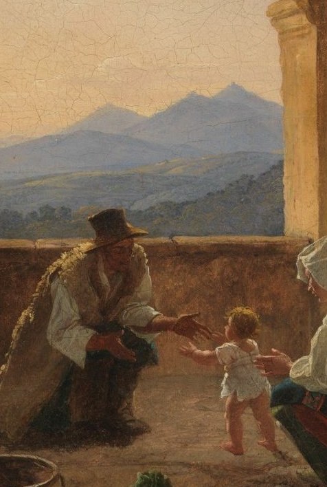A threshold. The child, too, is crossing one.