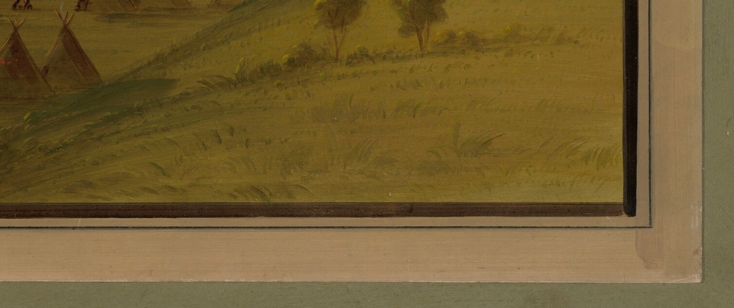 This canvas is small. Painted on a card. Carried in a saddlebag.