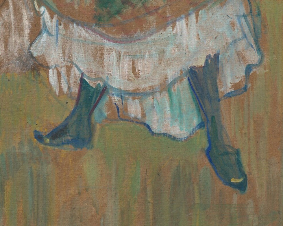 The energetic brushstrokes bring the dance hall to life.