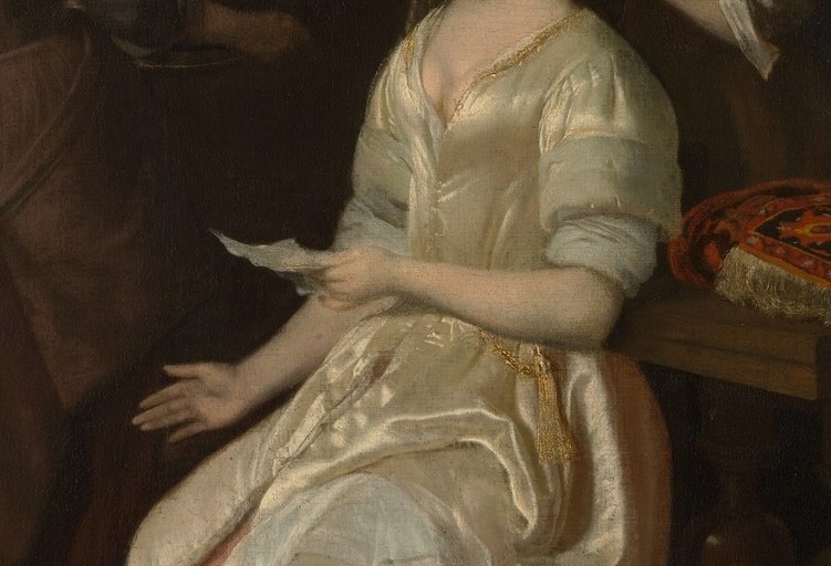 The titular object, never legible to the viewer , its contents exist only as the woman's barely visible response, making it one of Dutch painting's great withheld secrets.