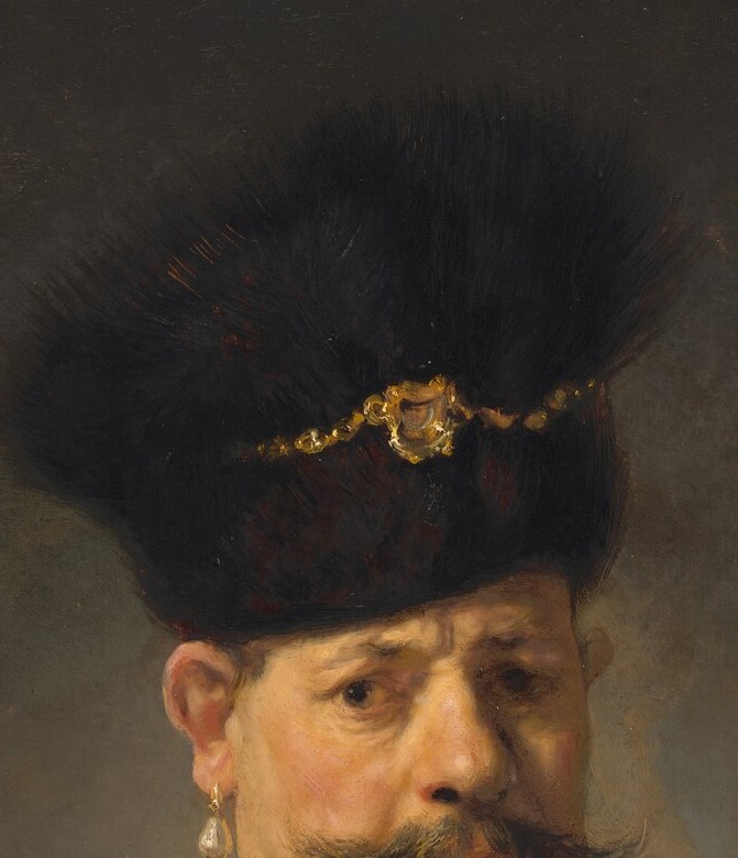 Classic Rembrandt oval of brightness , cheek, nose, and brow emerge from shadow; the light models volume without losing warmth, demonstrating how he diverged from the flatter Flemish tradition.