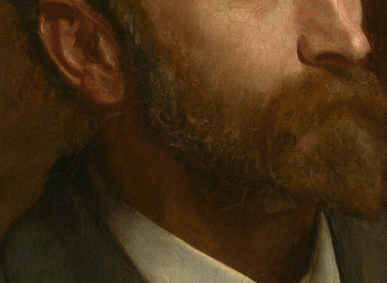 Look at the careful precision in the lines of his beard.