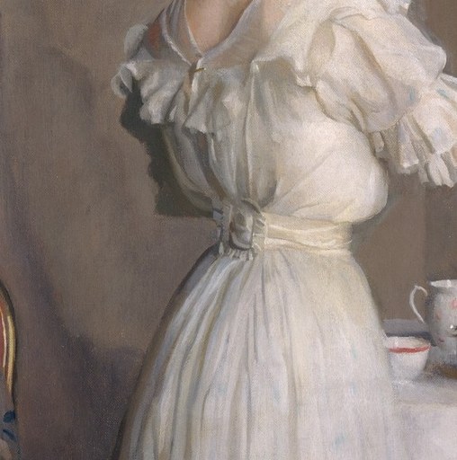 Now the hostess pours the last drops onto a saucer.